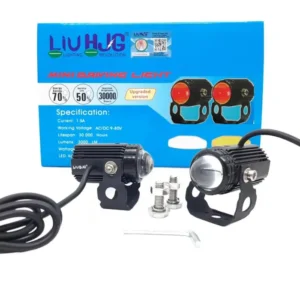 LIU HJG Orignal Red Devil Mini Drive 40W LED Fog Light Bulb Lamp For Universal Cars and Motorcycles Dual Color (White,Yellow & Red) With Cooling Fan 2Pcs