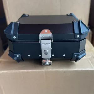 MT Racing 18L Motorcycle Top Case, Aluminum Alloy Rear Top Case 18L with Safety Lock, Universal Motorbike Luggage Carrier Box, Trunk Tour Tail Box for Helmet, Raincoat, Gloves, Clothes