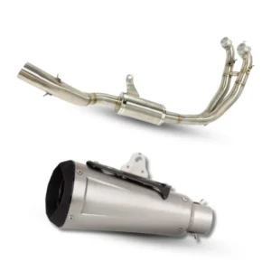 Full system stainless steel headers with Austin Racing with carbon flap slipon muffler Aprilia RS 457 Aprilia Tuono 457