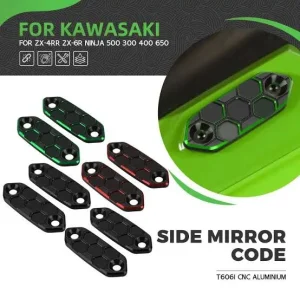 Rear View Mirror Hole Cap Block Off Base Plates Cover Decorative Compatible with Ninja 650 300 400 500 ZX-6R ZX-4RR ZX4R