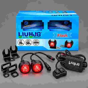 LIUHJG 2 Pcs Motorcycle LED Strobe Light Kit with Remote Control (RED)